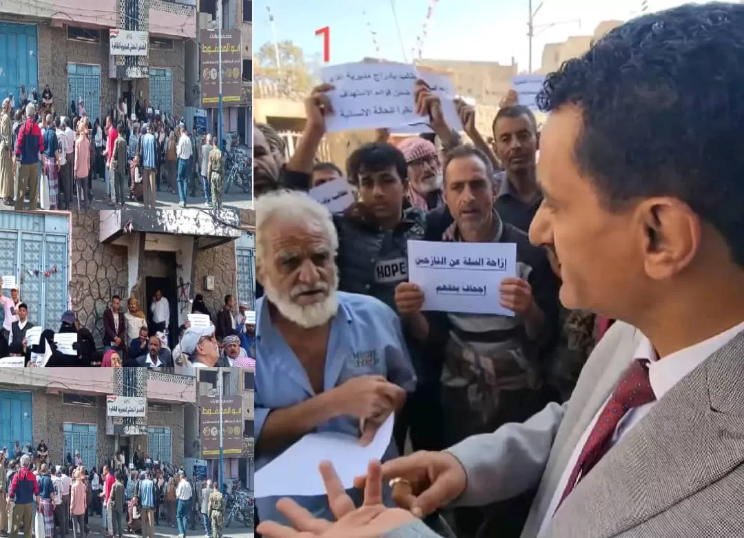 تعز : وقفة احتجاجية رفضاً لقرار برنامج الأغذية العالمي بوقف المساعدات